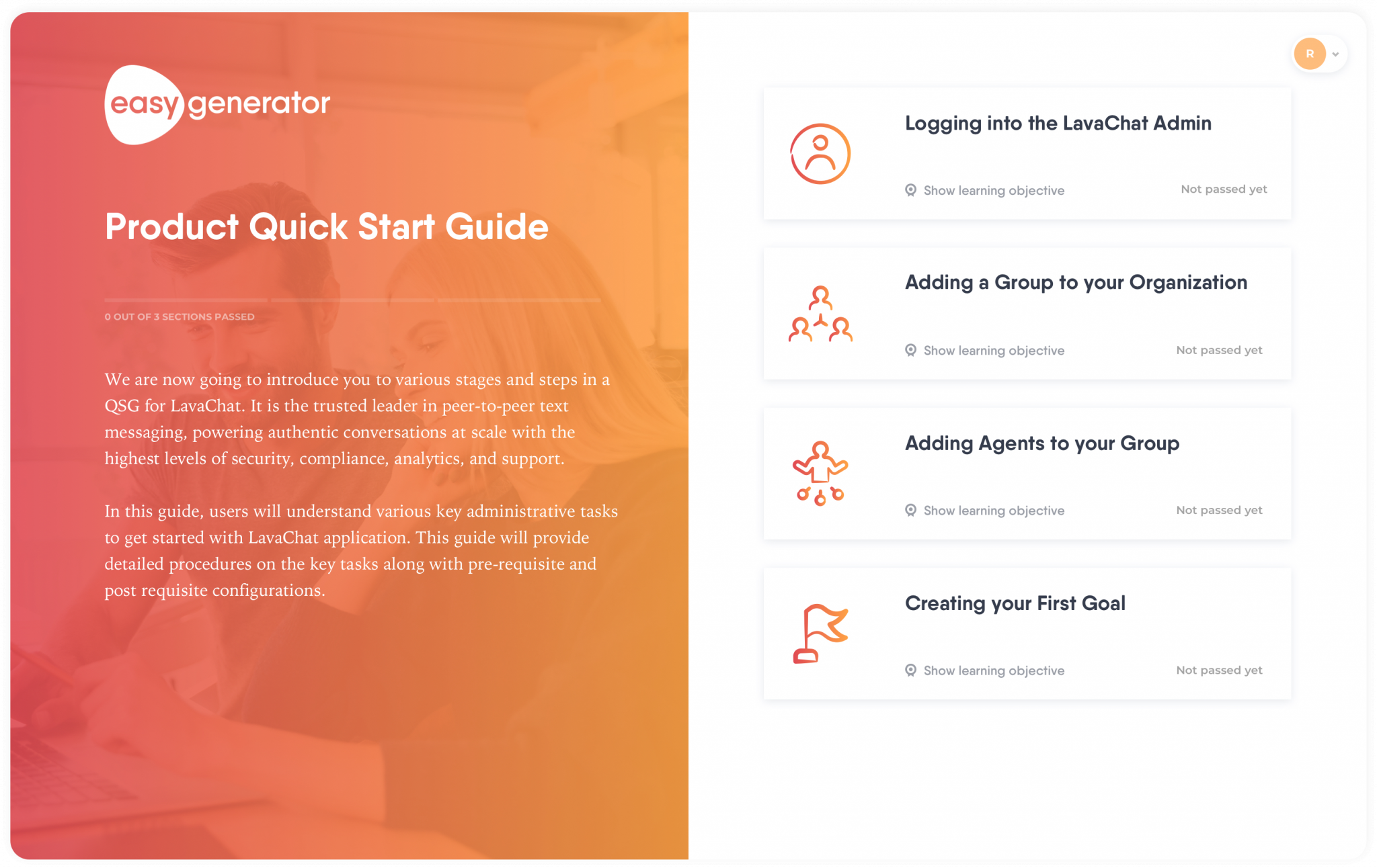 Product Quickstart guide template Easygenerator